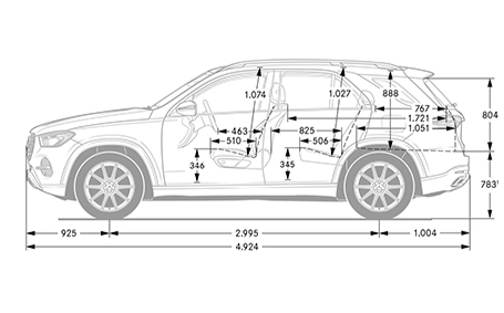 dimensioni laterali Mercedes EQS SUV