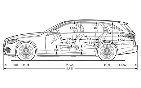 classe c sw dimensioni laterale