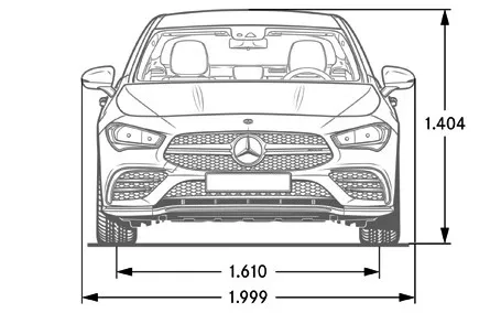 mercedes cla amg dimensioni frontale
