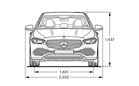 mercedes classe c dimensioni frontale