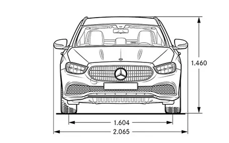 classe e station dimensioni frontale