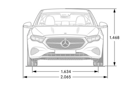 classe e berlina dimensioni frontale