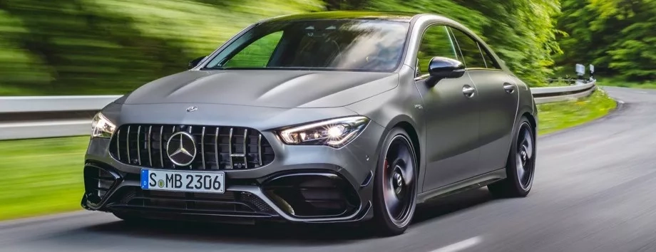 mercedes amg cla coupe 45 grigia