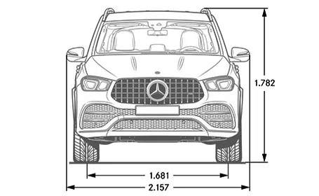gle amg 63 dimensioni frontale