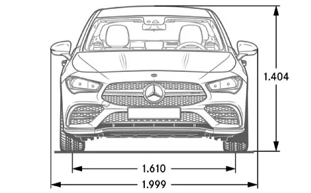 mercedes cla 35 amg dimensioni frontale