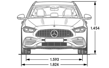 mercedes classe c amg station wagon dimensioni frontale