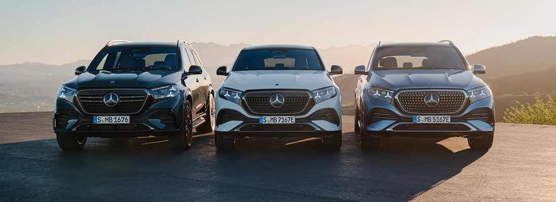 foto con vista frontale della nuova Mercedes GLE SUV e Coupé e GLS SUV 2026