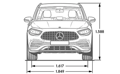 mercedes gla 35 amg dimensioni frontale