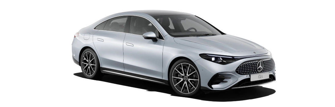 Nuova Mercedes CLA Coupé 2025 berlina elettrica e ibrida vista frontale