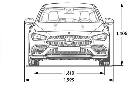 mercedes cla shooting brake amg dimensioni frontale