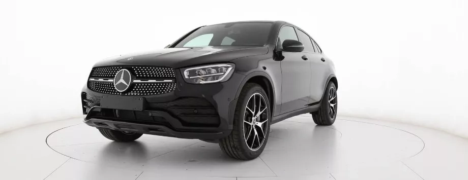 mercedes glc coupe nera frontale noleggio