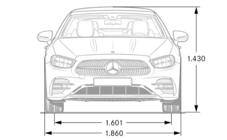 classe e cabrio dimensioni frontale