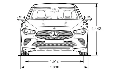 mercedes cla amg shooting brake dimensioni frontale