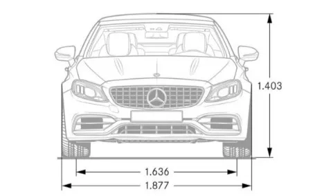 mercedes classe c amg cabrio c 63 dimensioni frontale