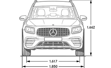 mercedes glb amg dimensioni frontale