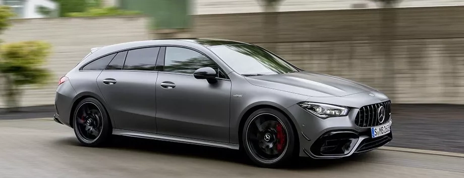 mercedes amg cla shooting brake 45 grigia