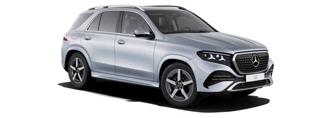 Mercedes GLE SUV argento vista di tre quarti anteriore