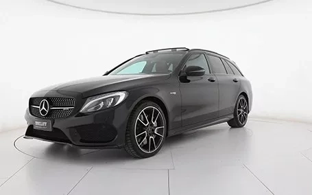 mercedes classe c amg station wagon nera usata vista frontale