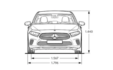 mercedes classe a amg dimensioni frontale