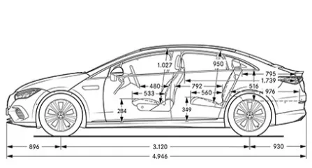 mercedes eqe amg dimensioni laterale