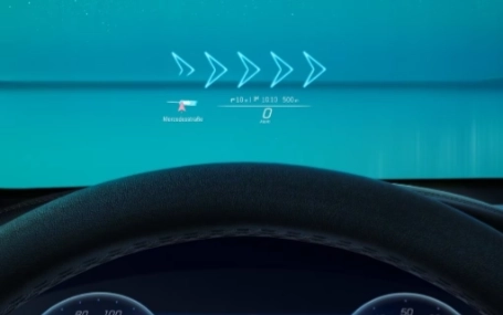 Head up display in Mercedes EQE SUV