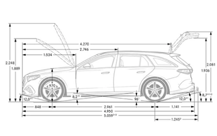 classe e station wagon dimensioni laterale
