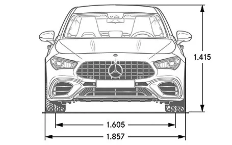 mercedes cla 45 amg shooting brake dimensioni frontale