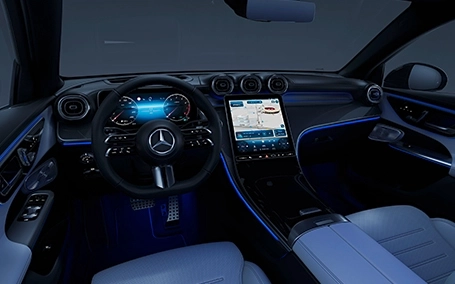 mercedes glc coupe interni abitacolo illuminazione