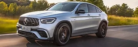 mercedes glc coupe amg grigia vista frontale