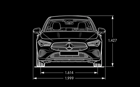 mercedes cla dimensioni frontale