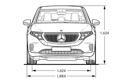 mercedes eqc dimensioni frontale