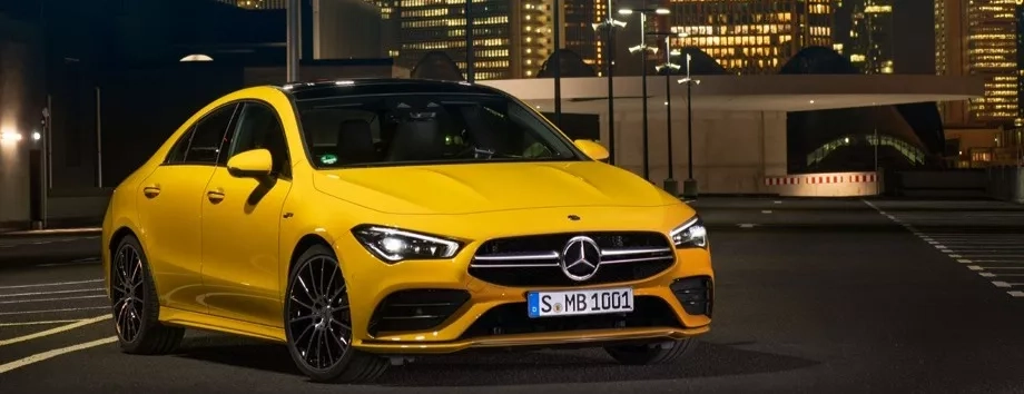 mercedes amg cla coupe 35 gialla