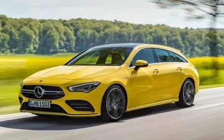 cla shooting brake amg 35 gialla