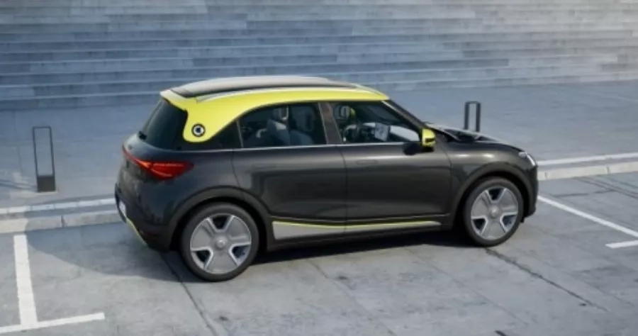 nuova smart #1 pro plus nera e gialla vista laterale