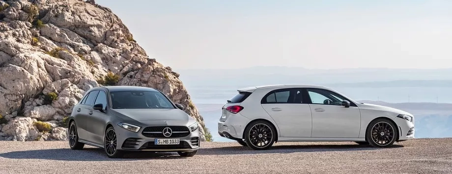 mercedes classe a neopatentati grigia e bianca