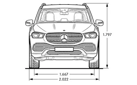 mercedes gle 53 amg dimensioni frontale