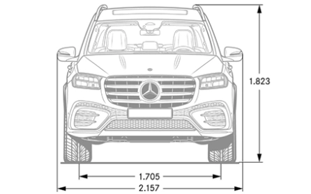 mercedes gls dimensioni frontale