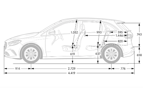 mercedes classe b dimensioni