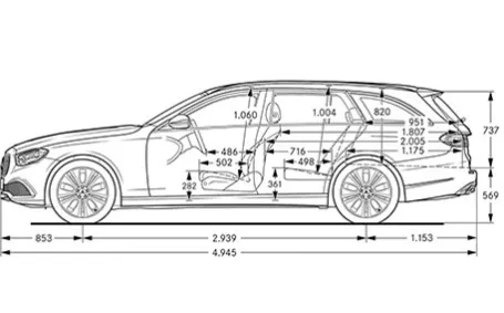 classe e station dimensioni laterale