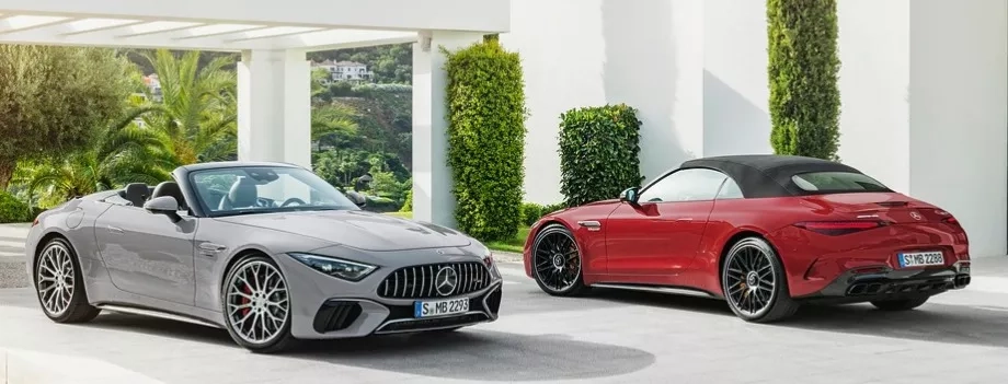 mercedes sl amg esterni rossa e grigia