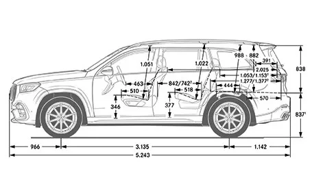mercedes gls amg dimensioni laterale