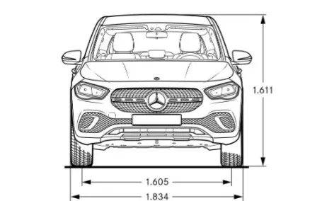 mercedes gla amg dimensioni frontale