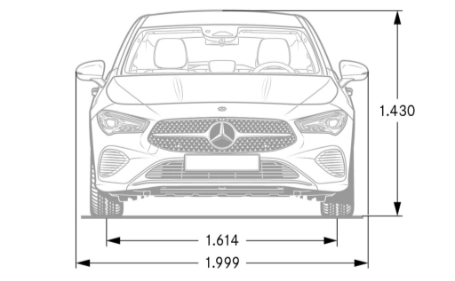 mercedes cla shooting brake dimensioni frontale