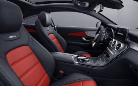 mercedes classe c coupe amg interni sedili anteriori pelle nera e rossa