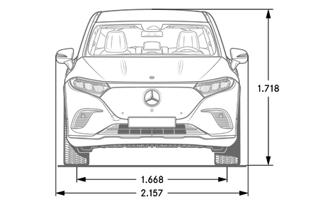 dimensioni frontali Mercedes EQS SUV
