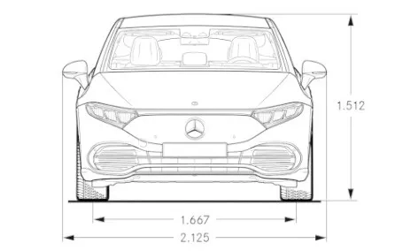 mercedes eqs dimensioni frontale
