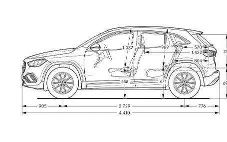 mercedes gla amg dimensioni laterale