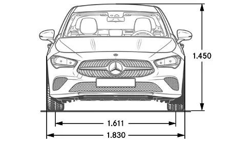 mercedes cla amg dimensioni frontale