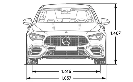 mercedes cla 45 amg dimensioni frontale