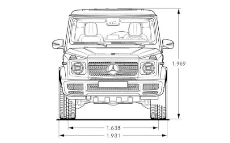 mercedes classe g dimensioni frontale